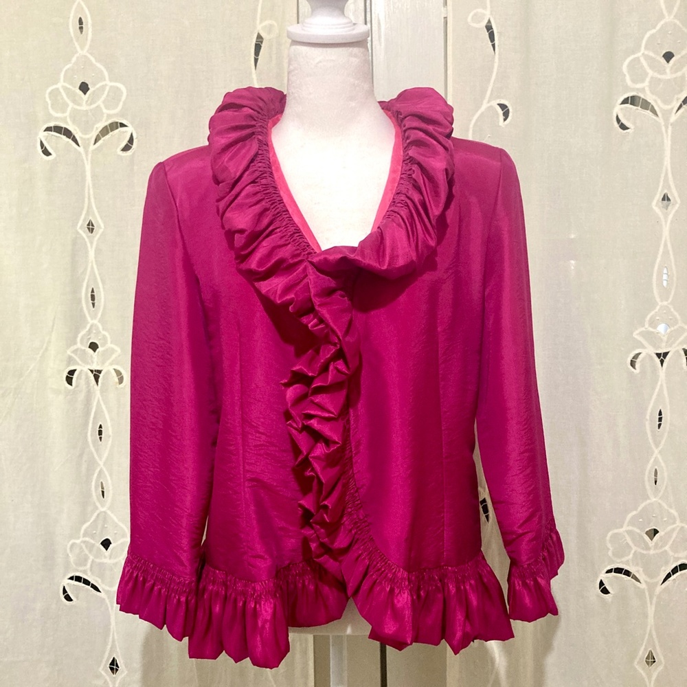 Regal, Rarities, Pink, Ruffled, Jacket, Size L - Picture 3 of 6